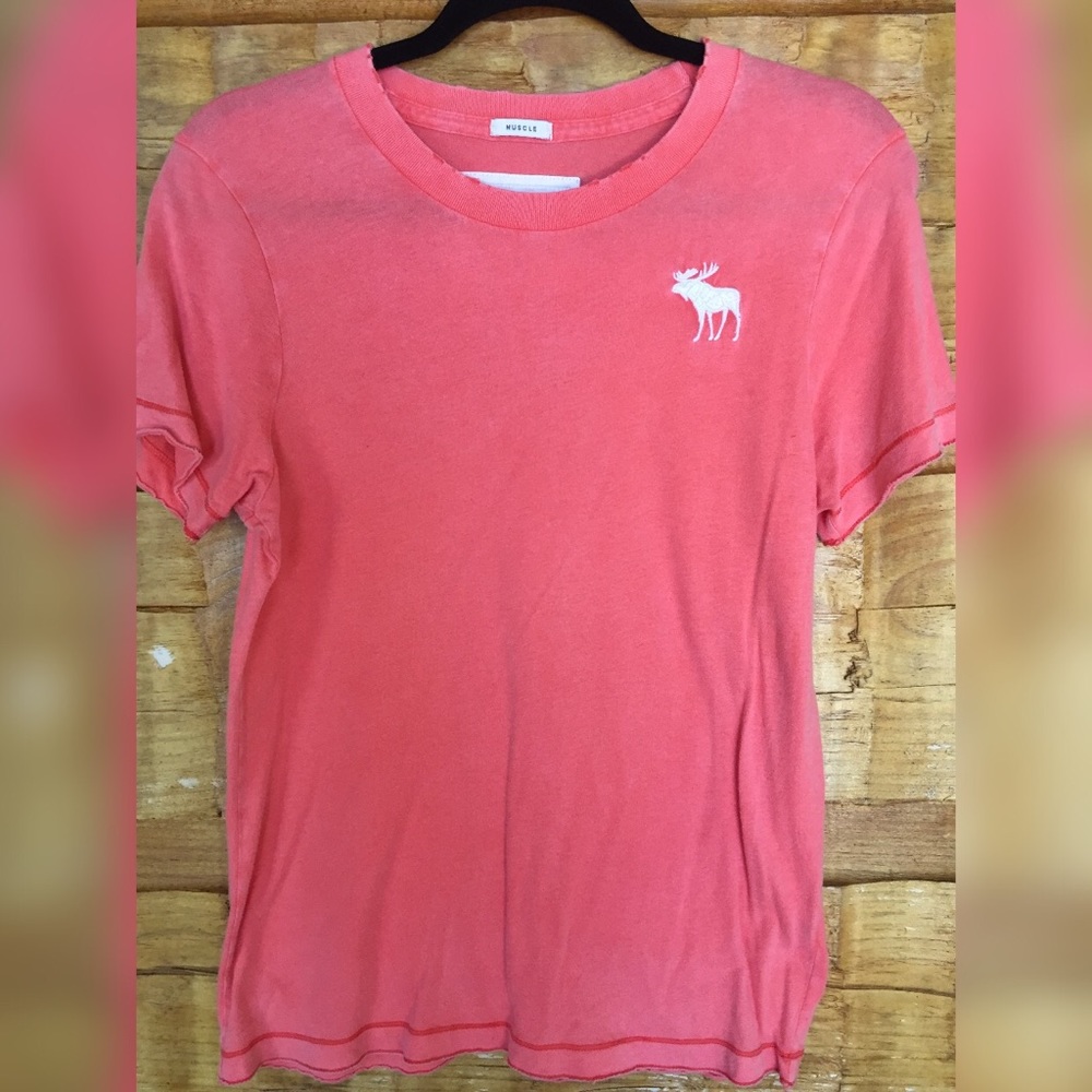 Abercrombie & Fitch Logo Tee Coral